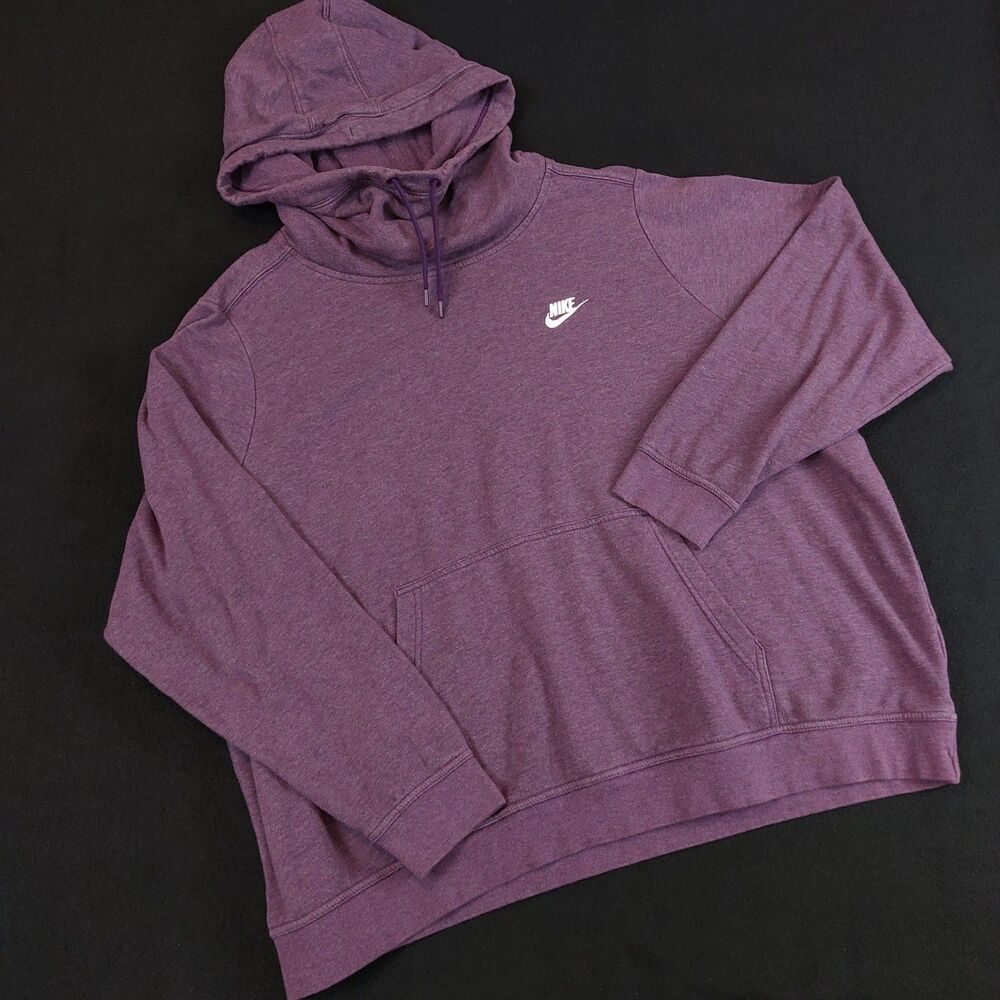 Nike Sportswear Essential Funnel/Cowl Neck Pullover Hoodie Women's 3XL Purple